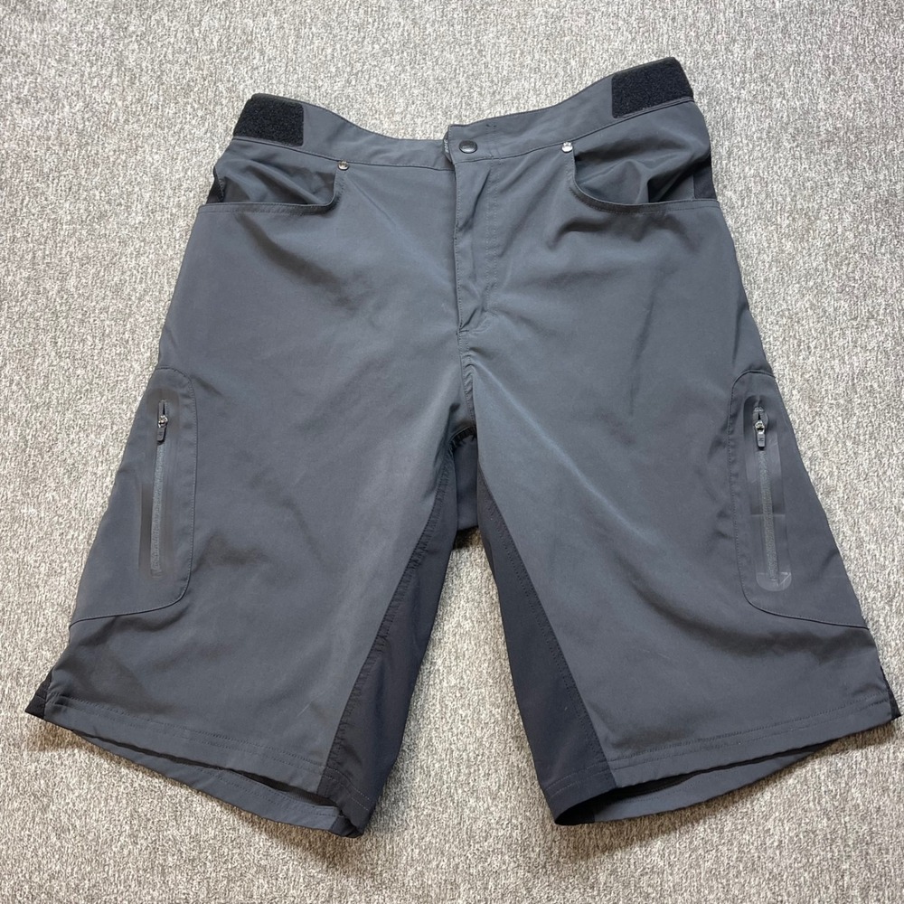 Zoic Ether Mens Mountain Bike Shorts Gray Size Large MTB Cycling Cargo Pockets
